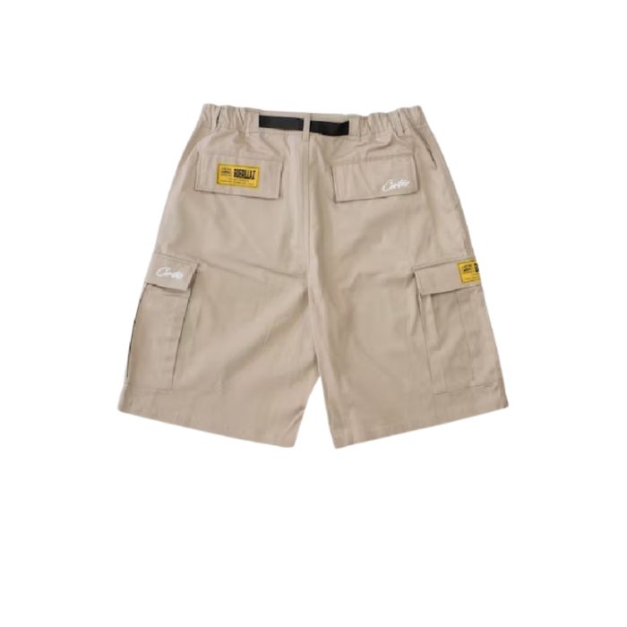 Corteiz Alcatraz Cargo Shorts Beige
