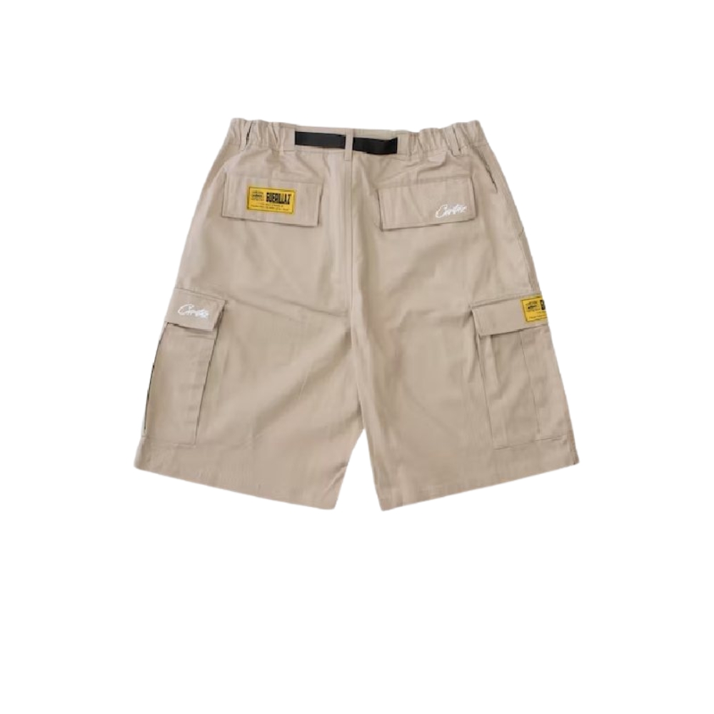 Corteiz Alcatraz Cargo Shorts Beige